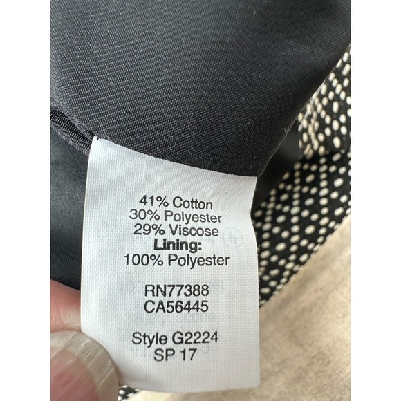 J. Crew Blk/White Textured Dot Print Split Neck Sleeveless Sheath Dress Sz 8 NWT - Picture 6 of 13